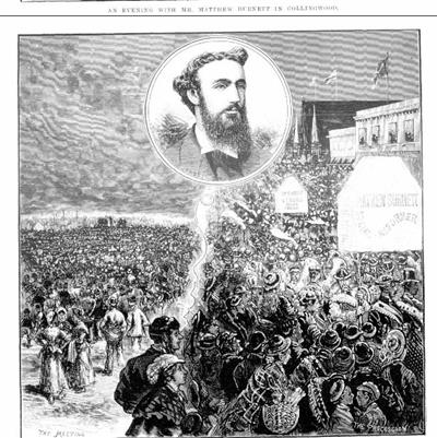 Matthew Burnett preaching, Australasian Sketcher, 28.09.1878