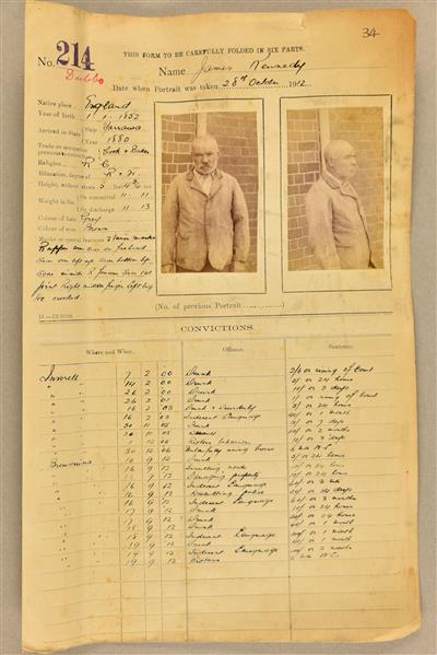 James Kennedy mugshot, 1912