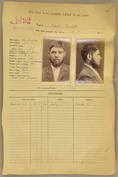 Patrick Kinchella mugshot 1903