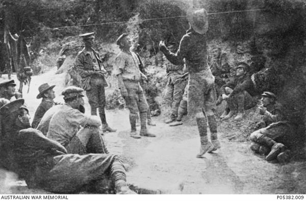 Australian soldiers playing two up behind the firing line at Gallipoli