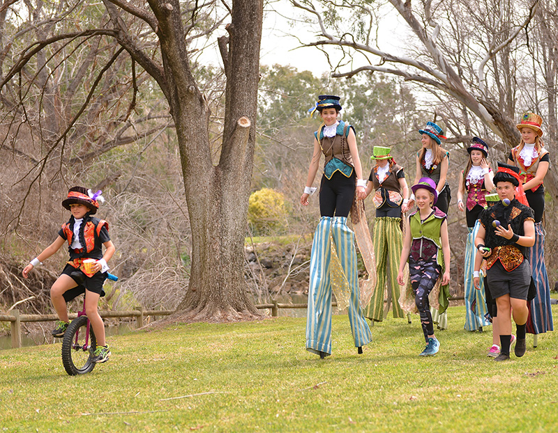 Image of Circus West Performers on Stilts